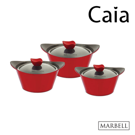 Sq Professional Caia Die Cast Stock Pot Set Of 3 Red