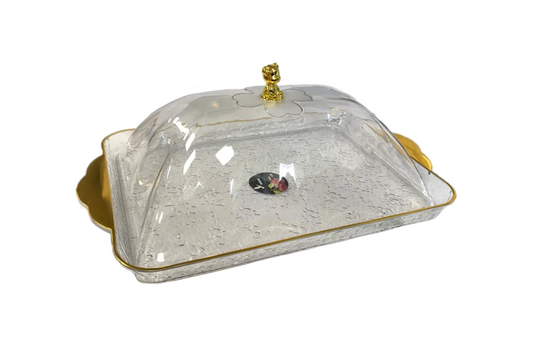 Transparent Plastic Cake Pastry Display Food Storage Dome with Lid 38 x 28 x 11 cm 7439