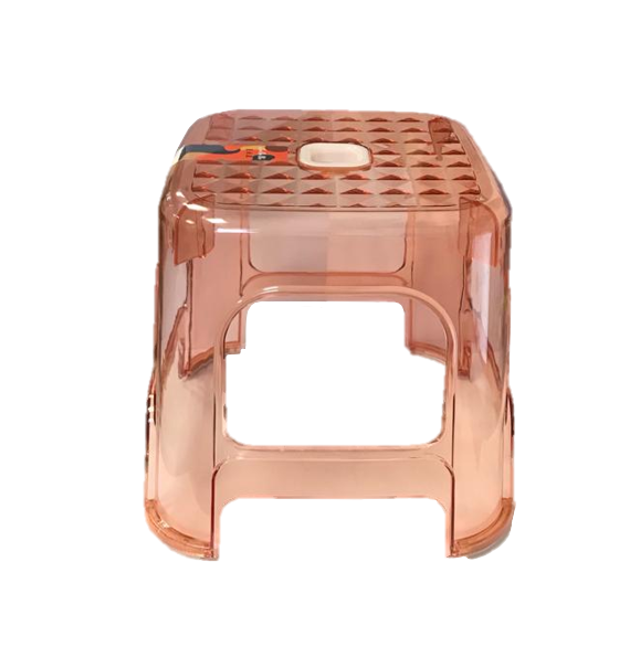 Small Transparent Plastic Bathroom Shower Stool Square 21 x 21 x 23 cm Assorted Colours 7446