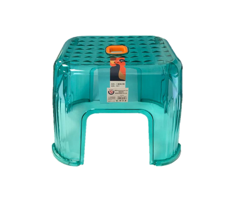 Small Transparent Plastic Bathroom Shower Stool Rectangle 24 x 19  x 22 cm Assorted Colours 7447