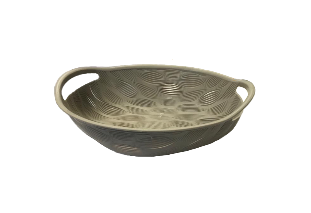 Plastic Oval Fruit Bowl with Handles 24 cm Assorted Colours 7448