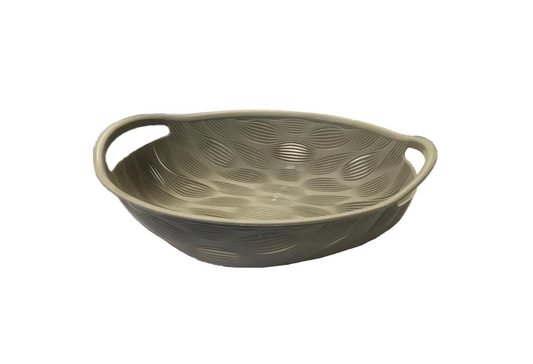 Plastic Oval Fruit Bowl with Handles 24 cm Assorted Colours 7448