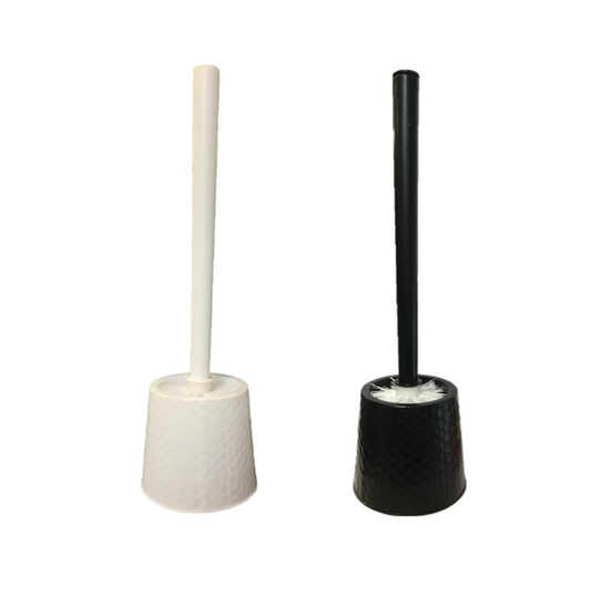 Plastic Bathroom Toilet Brush with Stand Honeycomb Design 39 cm Assorted Colours 7450