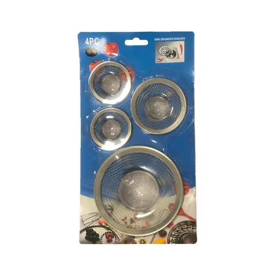 Steel Mesh Sink Drainer Catcher Set of 4 Assorted Sizes 7463