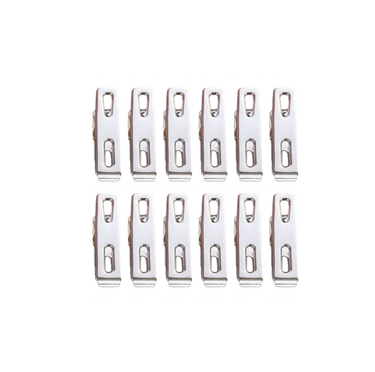 Metal Laundry Clothes Pegs Clips 4.5 x 1 cm Pack of 12 7473