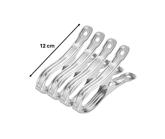 Jumbo Metal Laundry Clothes Pegs Clips Clamp 12 x 4 cm Pack of 4 7474