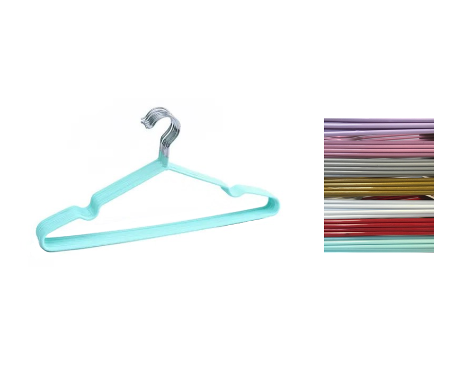 Coated Metal Non Slip Clothes Hanger 40 cm Pack of 5 Assorted Colours 7479