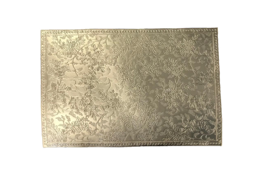 Table Placemat Gold Floral Pattern
