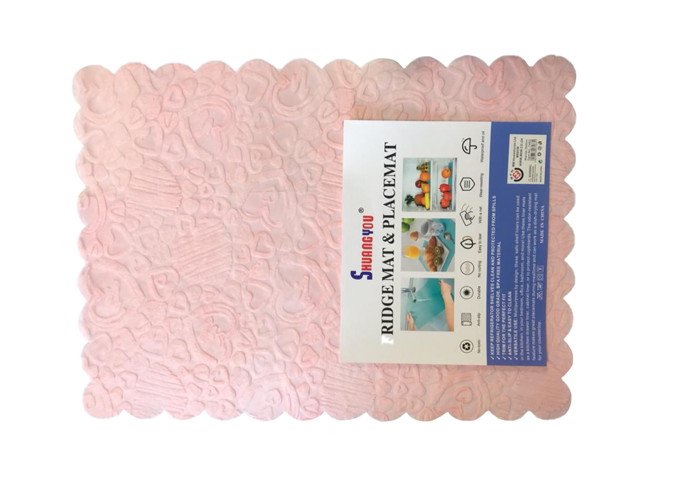 Table Placemat Fridge Cupboard Liner With Scalloped Edge Pack Of 6 Assorted Colours And Designs