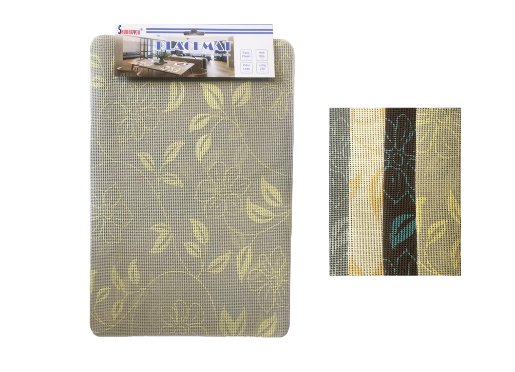 PVC Non Slip Dining Placemat 28 x 43 cm Pack of 2 Assorted Designs 7484