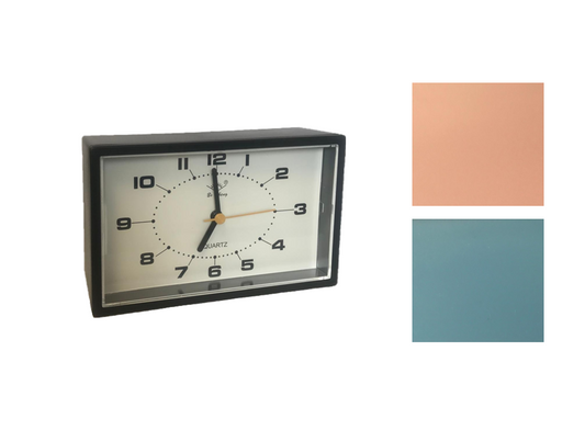 Rectangular Alarm Clock Matte 9 x 14.5 x 4.5 cm Assorted Colours 7501