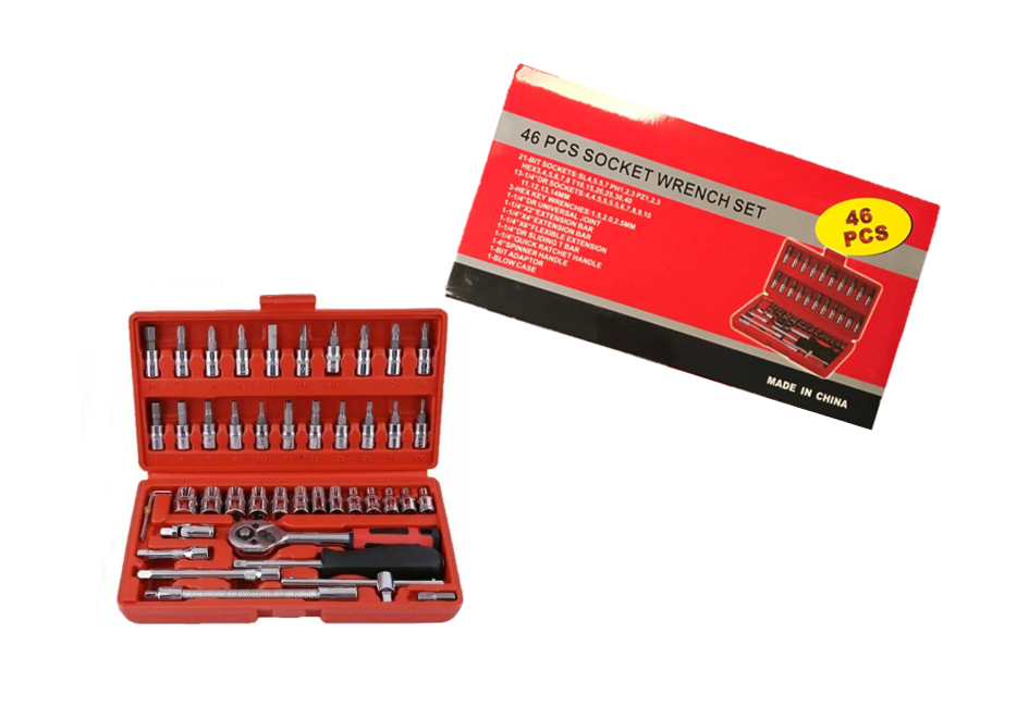 Metal Socket Wrench Set of 46 7714