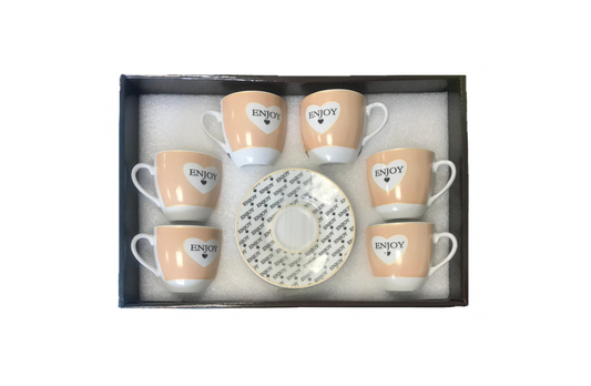 Coffee Tea Cup Mug Set with Saucers Set of 12 Assorted Designs 7520