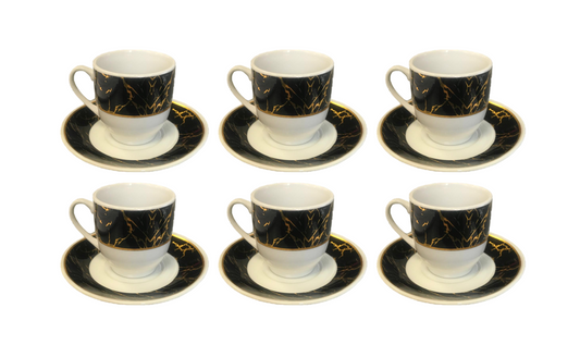 Coffee Espresso Cup Set with Saucers Set of 12 Assorted Designs 7522