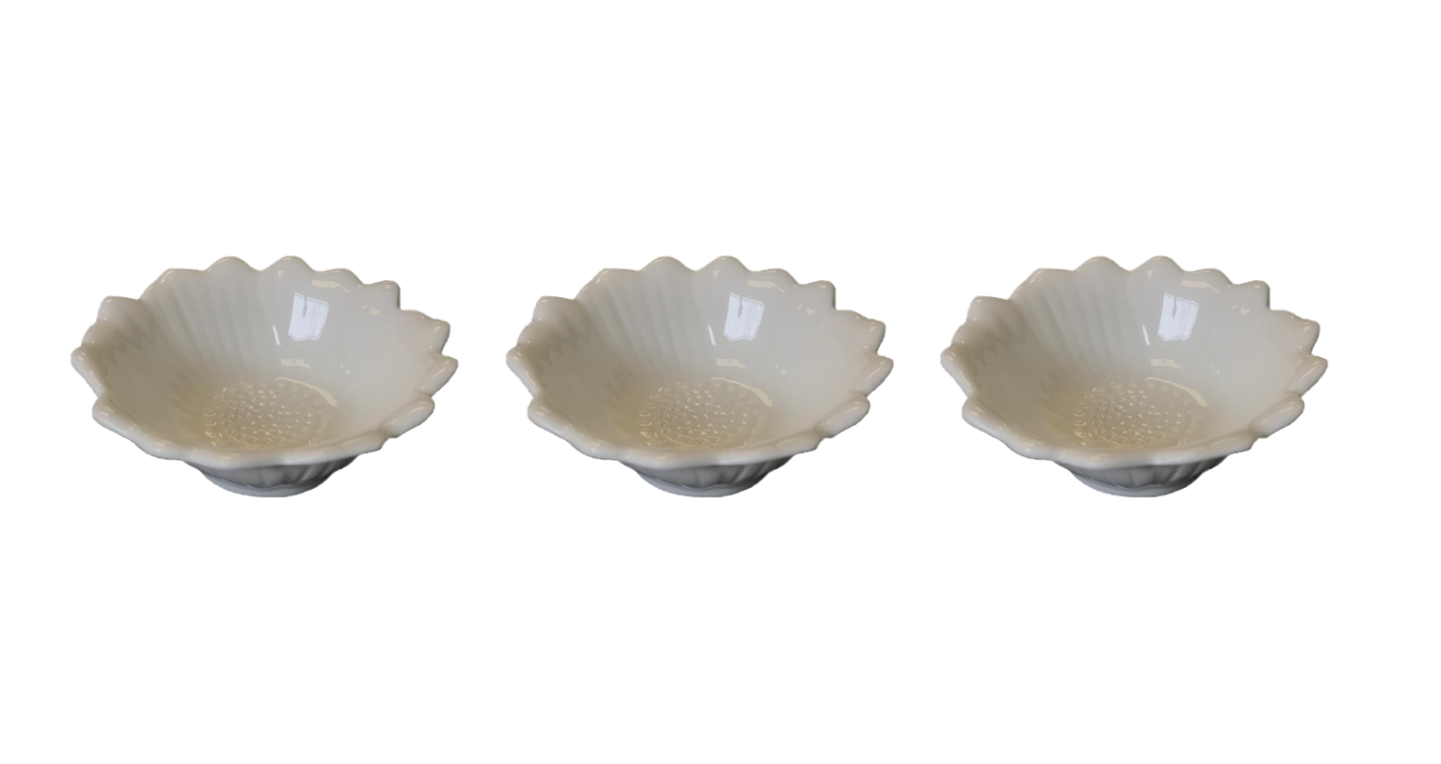 Small Porcelain Appetiser Sauce Dish Bowl 9 cm Pack of 3 Assorted Designs 7523