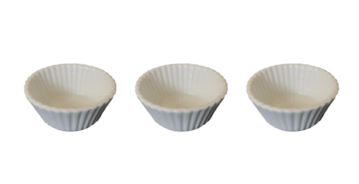 Small Porcelain Appetiser Sauce Dish Bowl 9 cm Pack of 3 Assorted Designs 7523