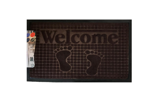 Rectangular Door Mat with Welcome45 x 75 cm Assorted Designs and Colours 7535