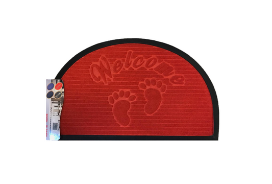 Half Moon Door Mat with Welcome 45 x 75 cm Assorted Designs and Colours 7536
