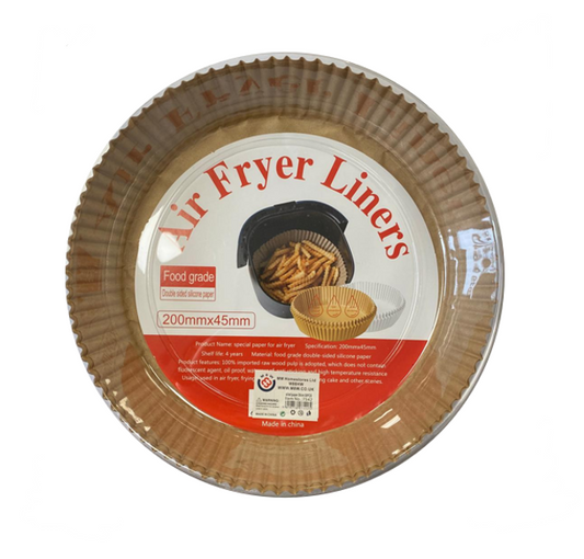Kitchen Baking Brown Air Fryer Paper Liners Round 200 mm 50pcs 7542