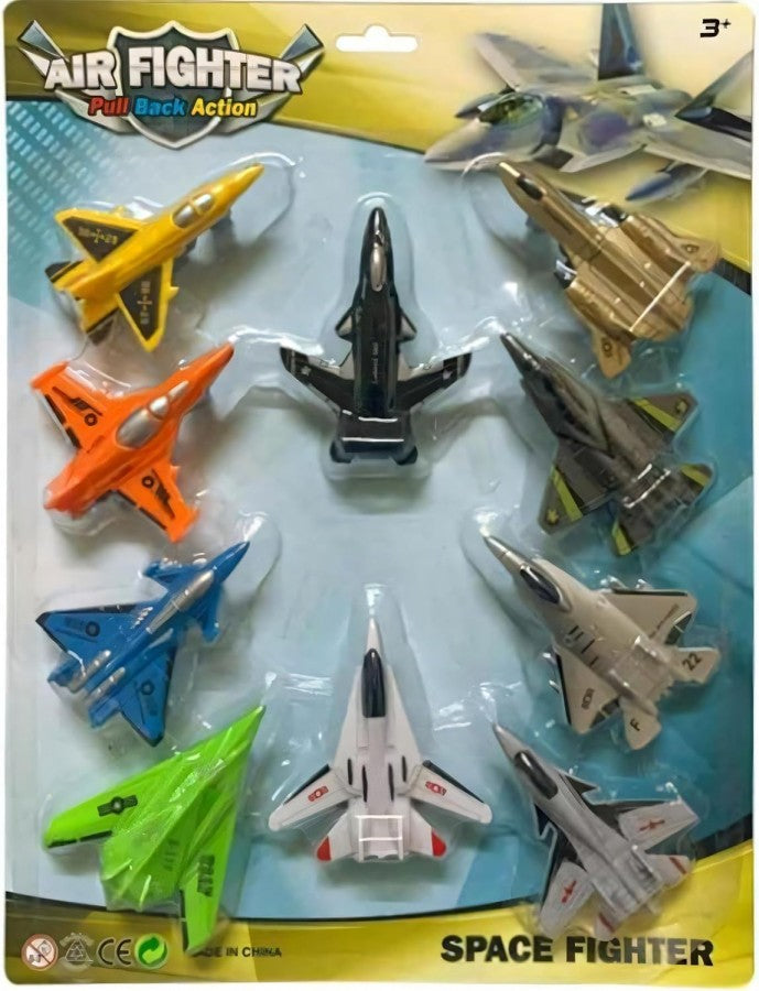 10Pk Diecast Airplane Toys For Kids 3-9 – Pull Back Fighter Jets &Amp; Metal Aircraft Models