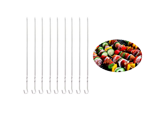 Twisted Metal BBQ Kebab Skewer Sticks 38 cm Pack of 9 7547