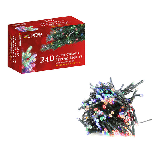 240 Multi Colour LED Christmas Fairy String Chaser Lights