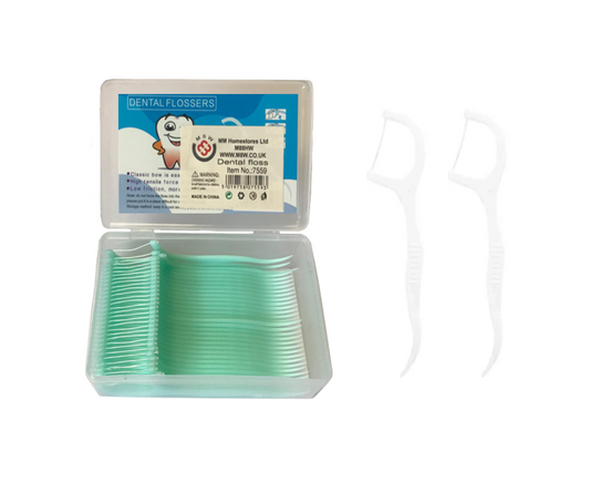 Dental Floss Toothpicks in Plastic Container Assorted Colours 7559