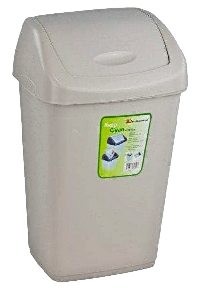 SQ Professional Plastic Swing Bin 50 Litre W 40cm x D 31cm x H 64.5cm Assorted Colours 7560