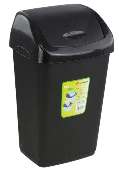 SQ Professional Plastic Swing Bin 50 Litre W 40cm x D 31cm x H 64.5cm Assorted Colours 7560