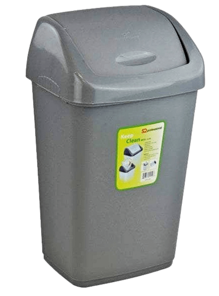 SQ Professional Plastic Swing Bin 50 Litre W 40cm x D 31cm x H 64.5cm Assorted Colours 7560
