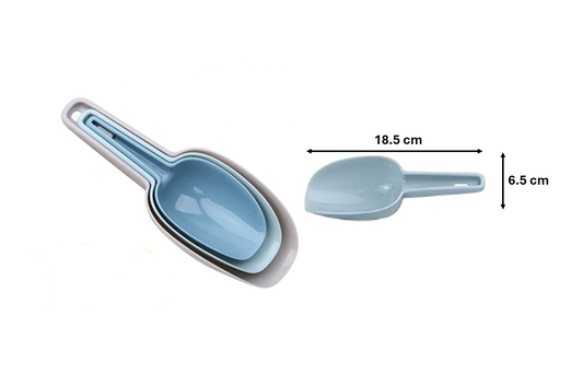 Plastic Dry Food Sweets Candy Scoop Shovel Set of 3 Assorted Colours 7603