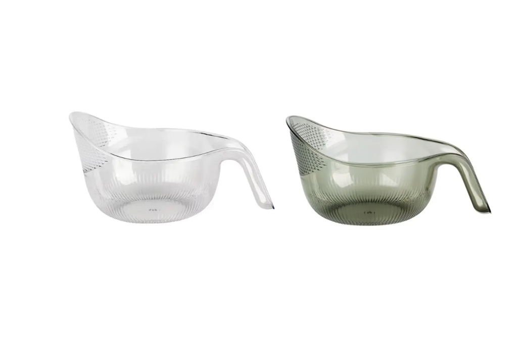 Kitchen Transparent Plastic Water Scoop Ric Drainer Colander 20 x 19 cm Assorted Colours 7612