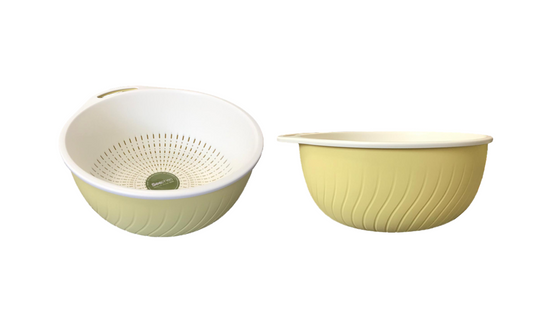 Round 2 Piece Colander Drainer Strainer Basket 25 x 11 cm Assorted Colours 7613