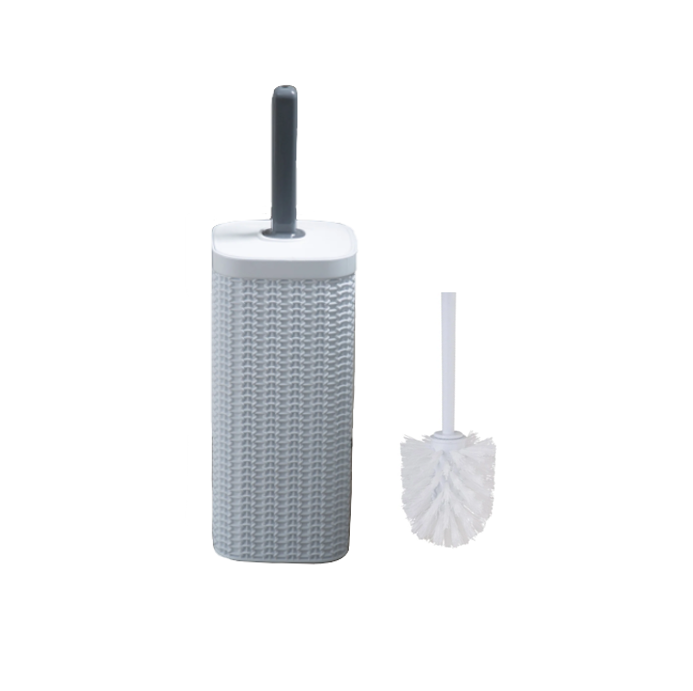 Plastic Bathroom Toilet Brush with Stand Holder 25.5 x 11.3 x 11.3 cm 7626