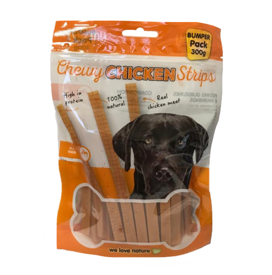 Pet Dog Chewy Chicken Strips 300g Bumper Pack 76261