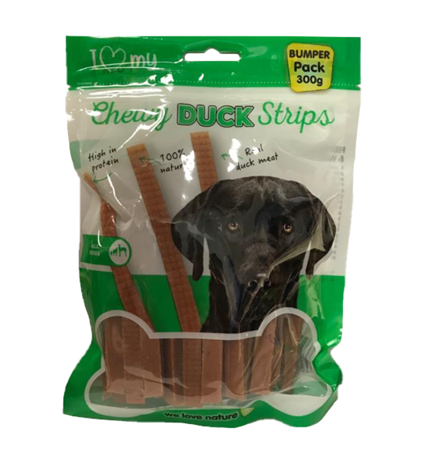 Pet Dog Chewy Duck Strips 300g Bumper Pack 76278