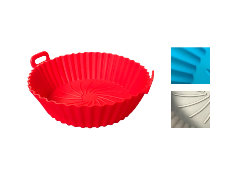 Kitchen Silicone Baking Air Fryer Paper Liner with Handles Round 20 cm Assorted Colours 7631