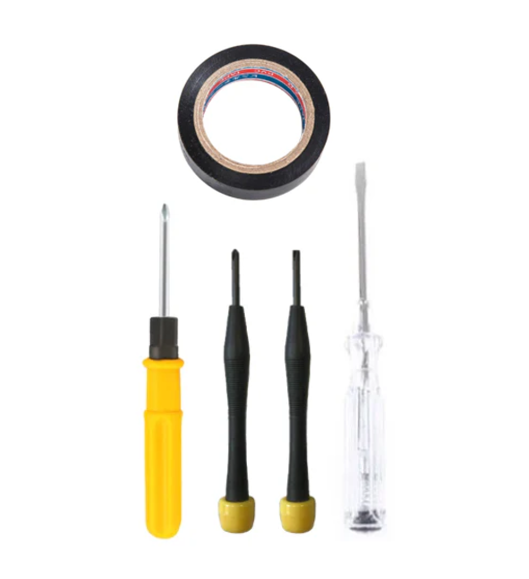 DIY Tools Set of 5 Screwdrivers Electrical Tester / Tape 7663