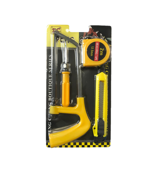 DIY Tools Set of 4 Saw Stanley knife Screwdriver Measuring Tape 7666