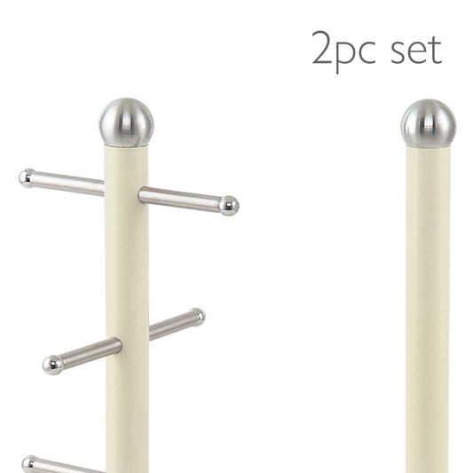 Dainty Kitchen Roll Holder & Mug Tree Chantilly Cream 7666 A