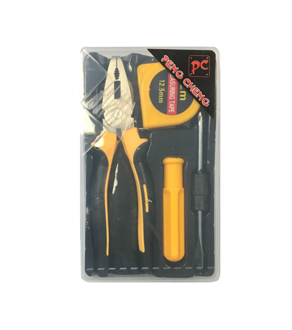 DIY Boxed Tools Kit Set of 3 Pliers Screwdriver Measuring Tape 7667