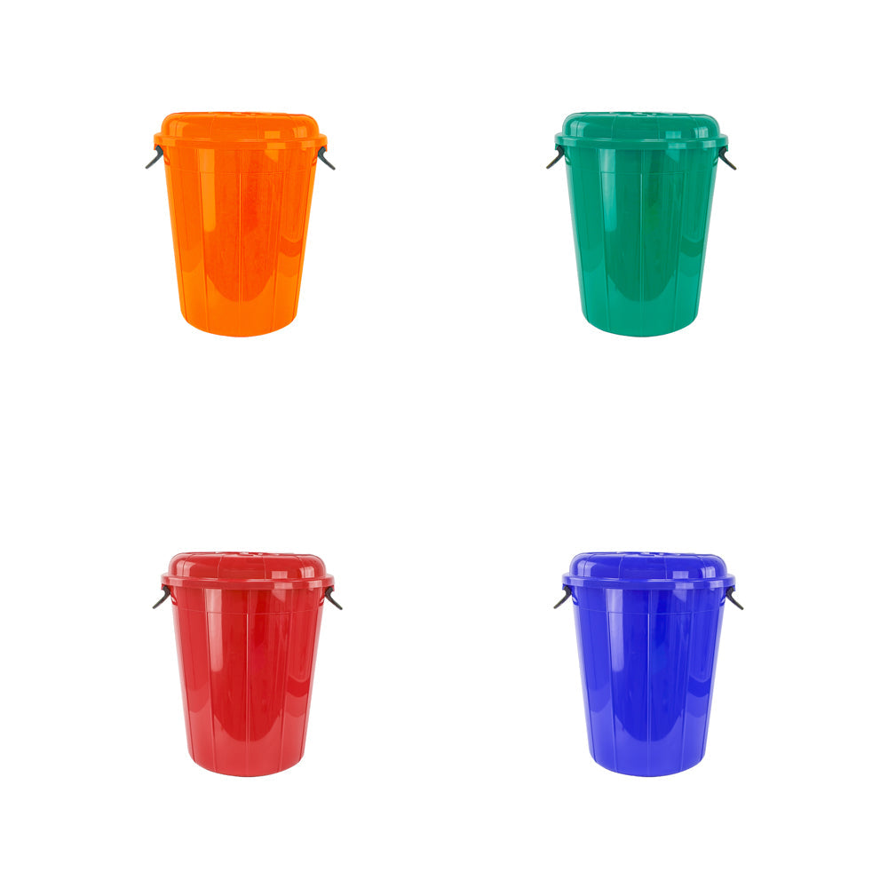 Plastic Eco Storage Drum Bin Bucket with 2 Side Handles 40L Assorted Colours 7704