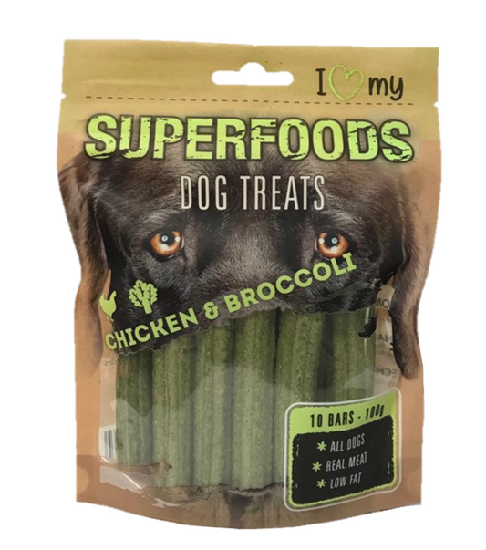 Pet Dog Treats Superfoods Chicken & Broccoli 100g 77084