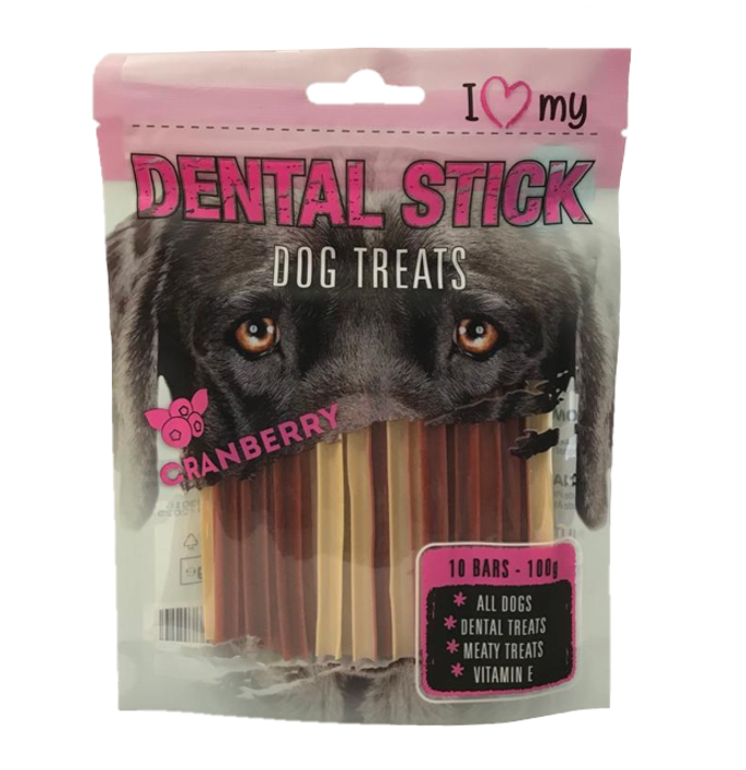 Pet Dog Treats Dental Sticks Cranberry 100g 77114