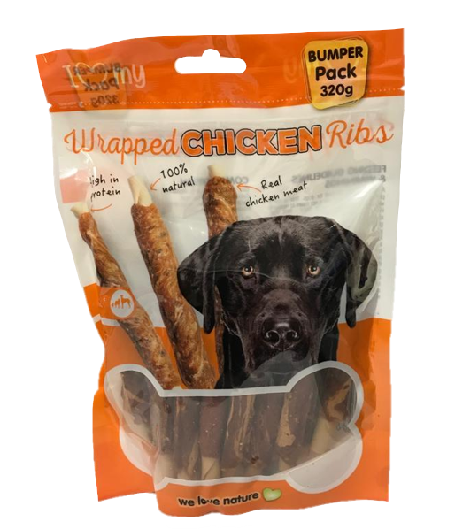 Pet Dog Treats Wrapped Chicken Ribs 320g 77169