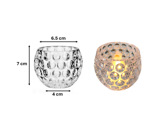 Transparent Plastic LED Tealight Candle Battery Operated 6.5 x 7 cm 7717