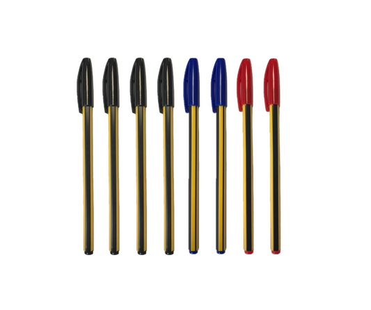 Ballpoint Pens with Pull Cap Pack of 8 Assorted Colours 7732