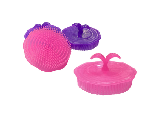 Plastic Shower Hair Scalp Brush 7.5cm Pack of 4 Assorted Colours 7740