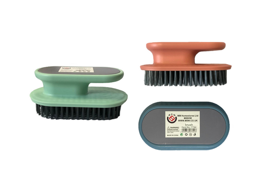 Plastic Cleaning Hand Scrubbing Brush with Handle 12 x 6.5 cm Assorted Colours 7744