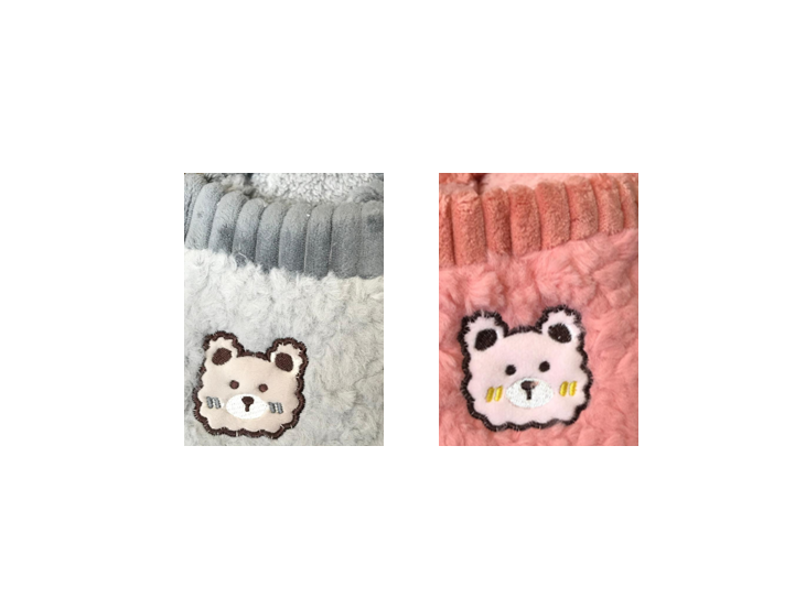 Indoor Fuzzy House Slippers with Bear Design Assorted Sizes and Colours 7745